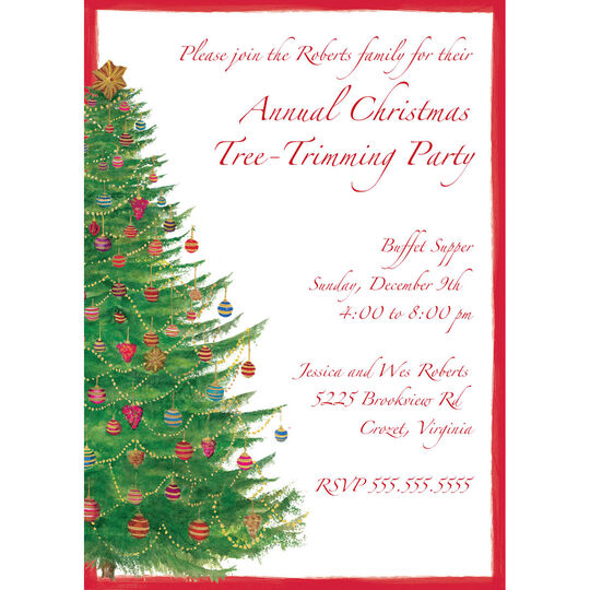 Festive Christmas Tree Invitations